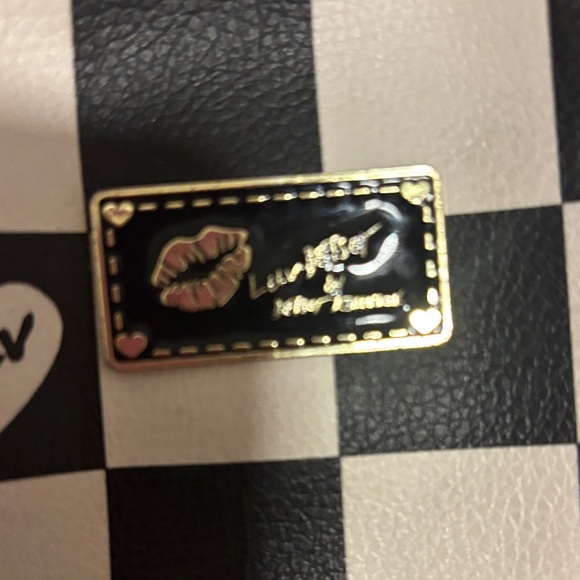 Betsey Johnson Black and White Checkered Two Pocket Backpack - Picture 2 of 3